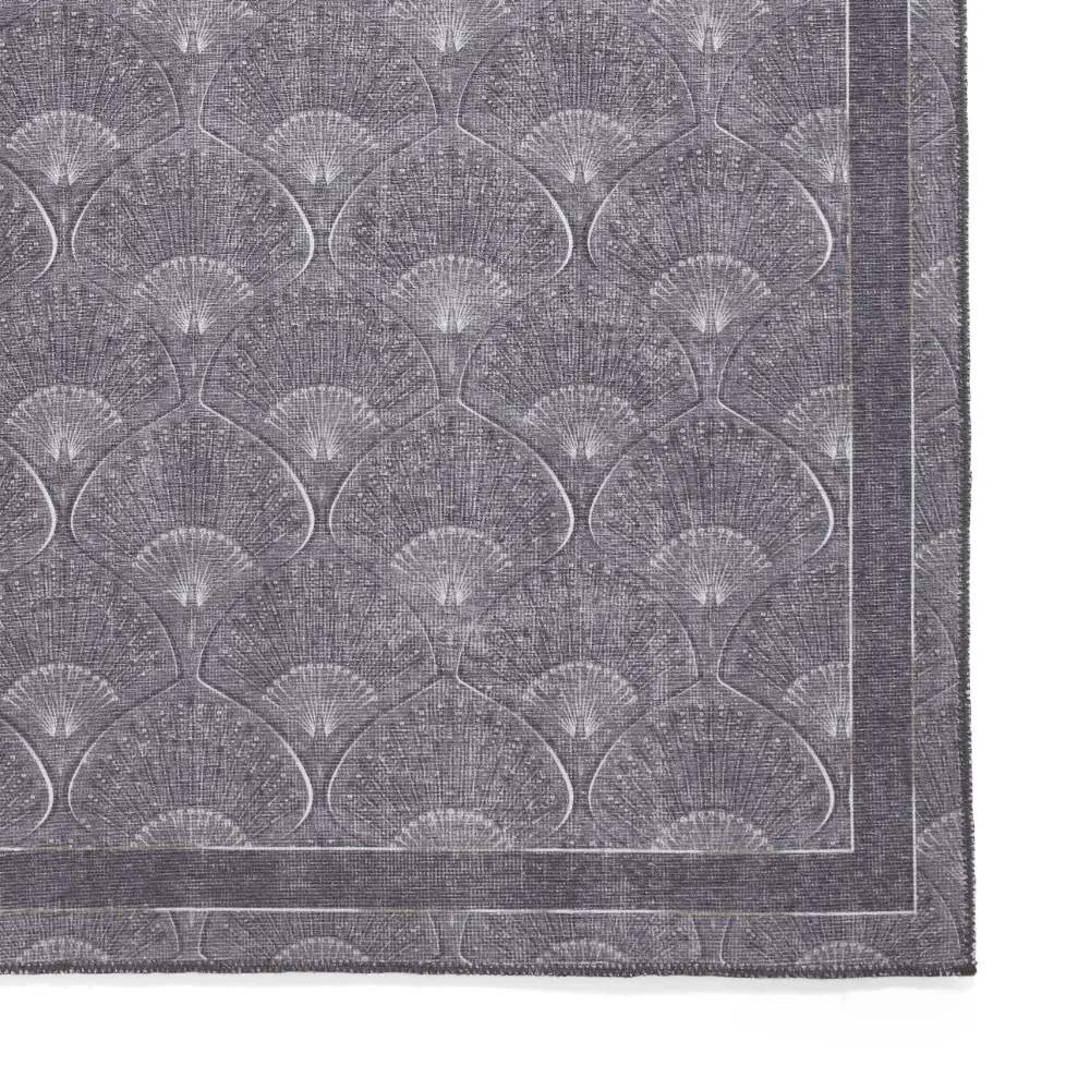 Catherine Lansfield Deco Peacock Washable Grey Rug - Image 5