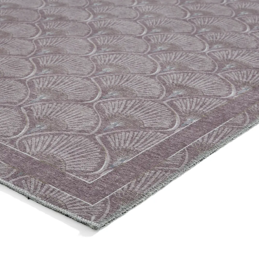 Catherine Lansfield Deco Peacock Washable Lilac Rug - Image 6