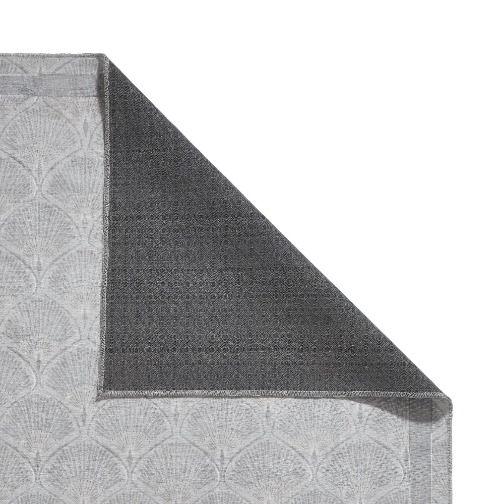 Catherine Lansfield Deco Peacock Washable Silver Rug - Image 3