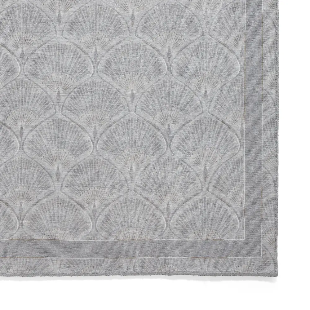 Catherine Lansfield Deco Peacock Washable Silver Rug - Image 4
