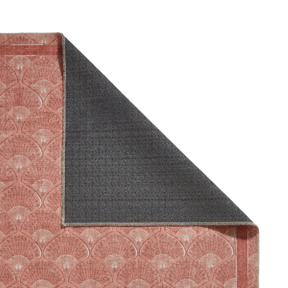 Catherine Lansfield Deco Peacock Washable Terracotta Rug - Image 4