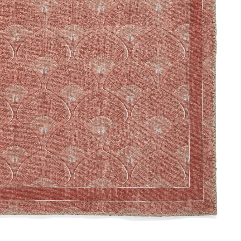Catherine Lansfield Deco Peacock Washable Terracotta Rug - Image 5