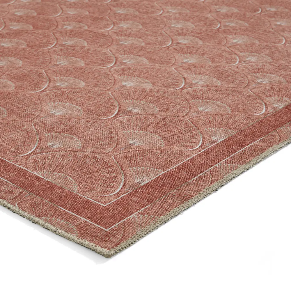 Catherine Lansfield Deco Peacock Washable Terracotta Rug - Image 7