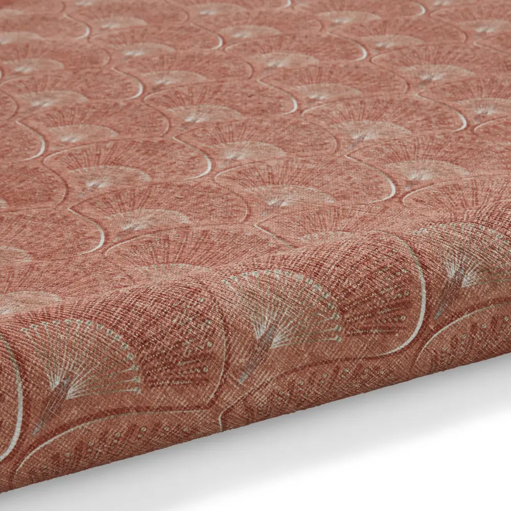 Catherine Lansfield Deco Peacock Washable Terracotta Rug - Image 9