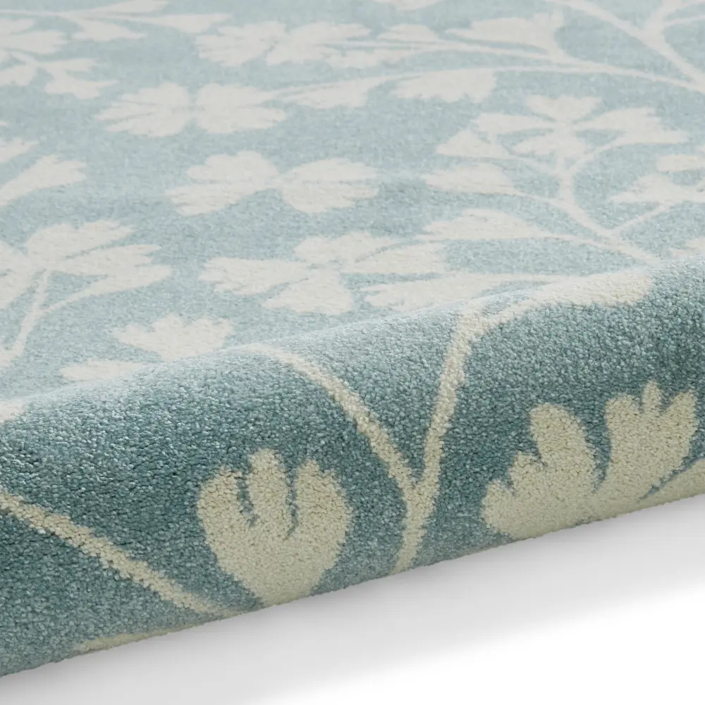 Catherine Lansfield Grace Floral Blue Rug - Image 9