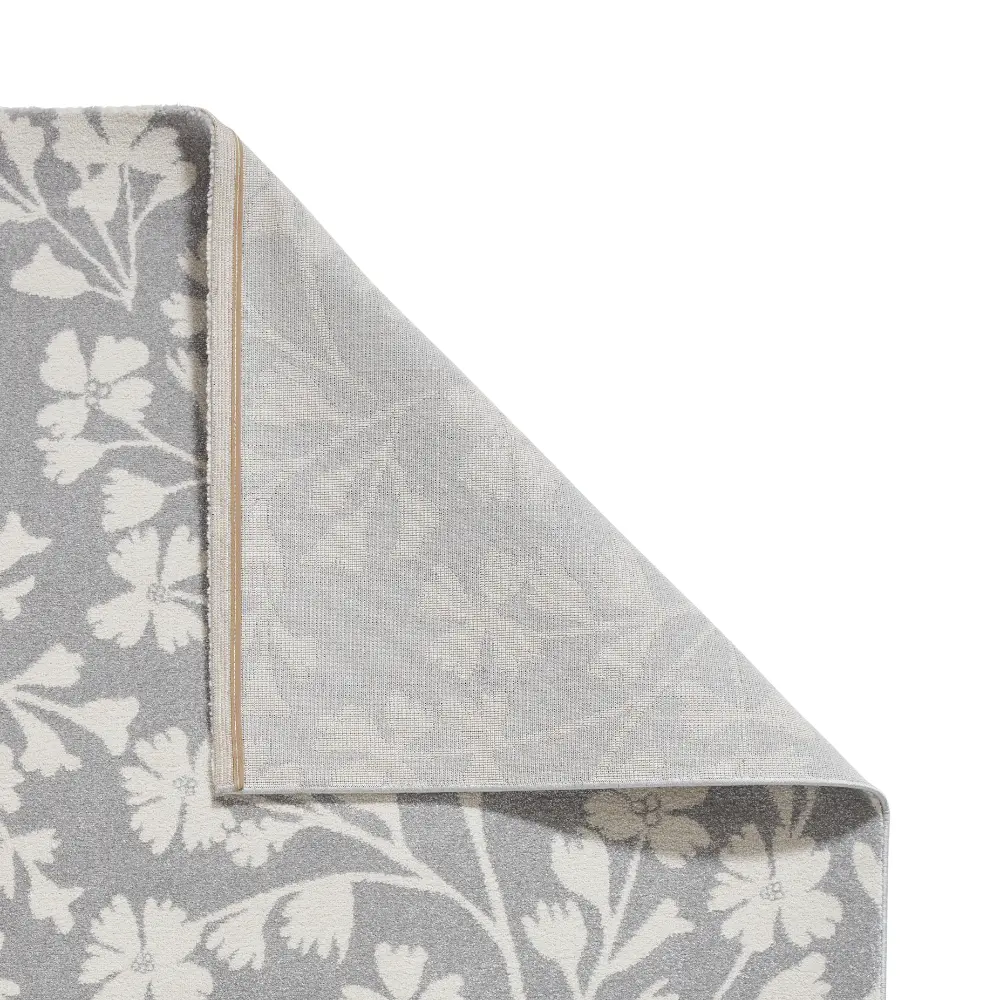 Catherine Lansfield Grace Floral Grey Rug - Image 4