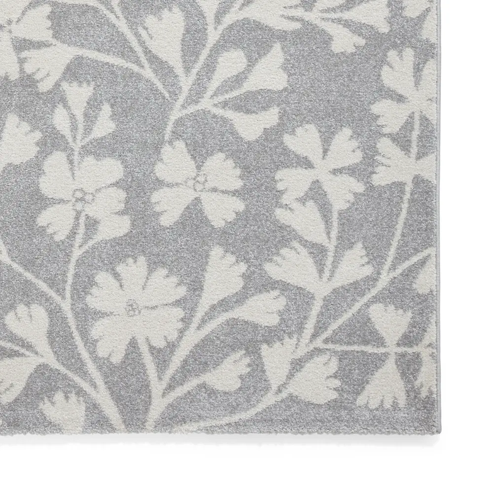 Catherine Lansfield Grace Floral Grey Rug - Image 5
