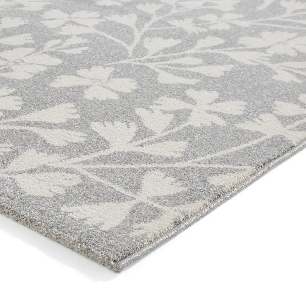 Catherine Lansfield Grace Floral Grey Rug - Image 7