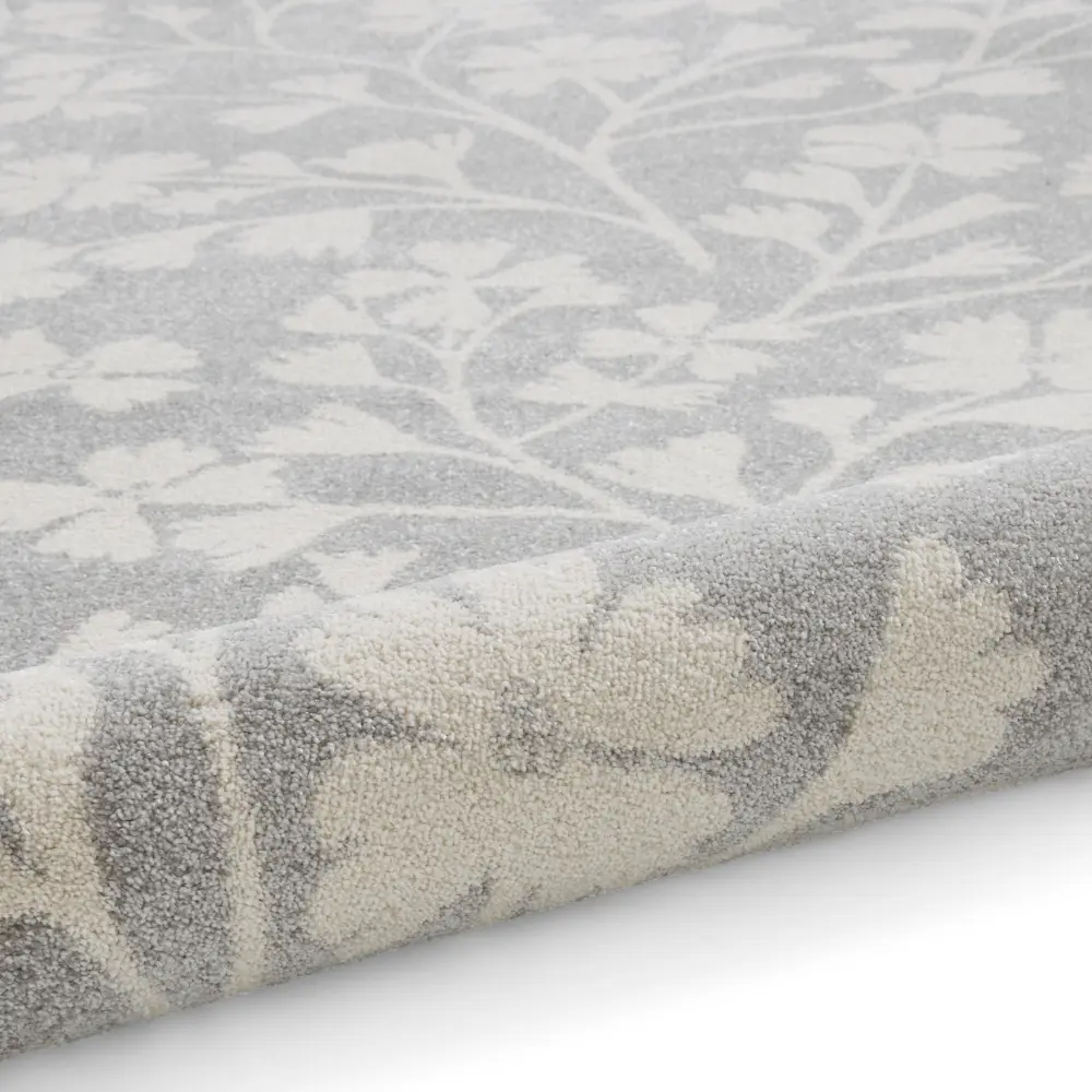 Catherine Lansfield Grace Floral Grey Rug - Image 9