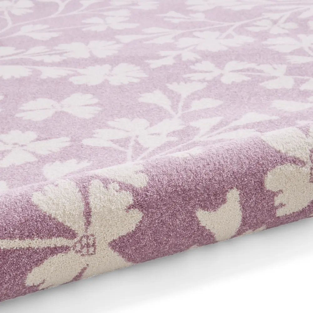 Catherine Lansfield Grace Floral Lilac Rug - Image 8