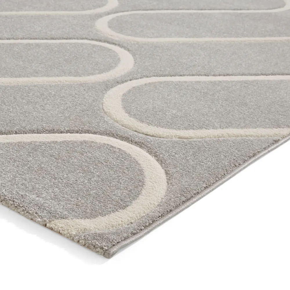 Catherine Lansfield Linear Curve Modern Geometric Grey Rug - Image 5
