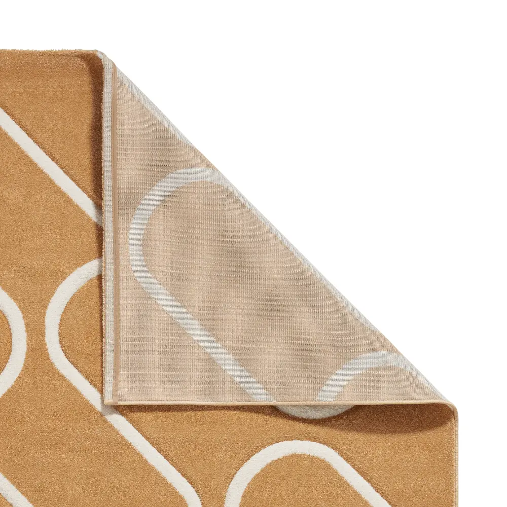 Catherine Lansfield Linear Curve Modern Geometric Ochre Rug - Image 4