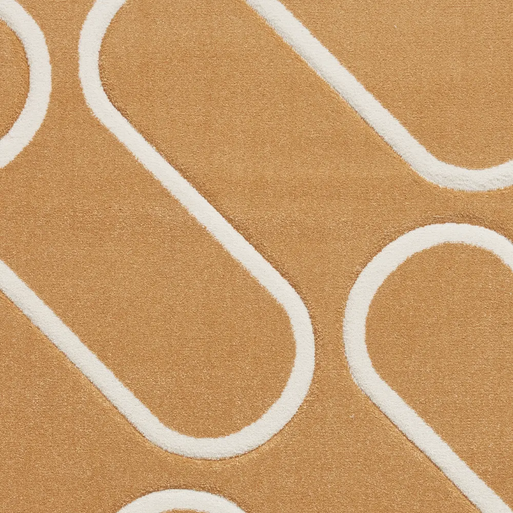 Catherine Lansfield Linear Curve Modern Geometric Ochre Rug - Image 6