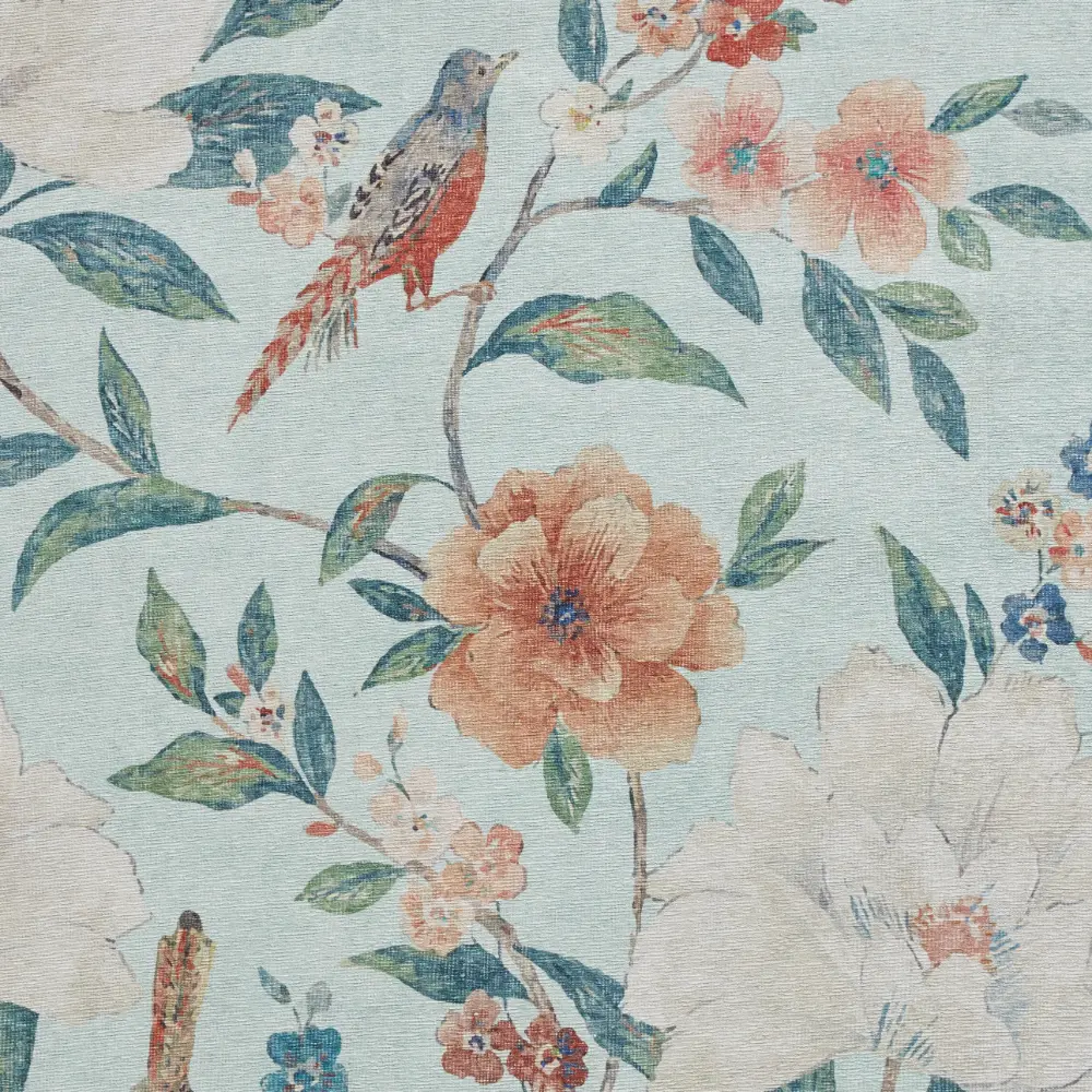 Catherine Lansfield Pipa Floral Blue Rug - Image 4