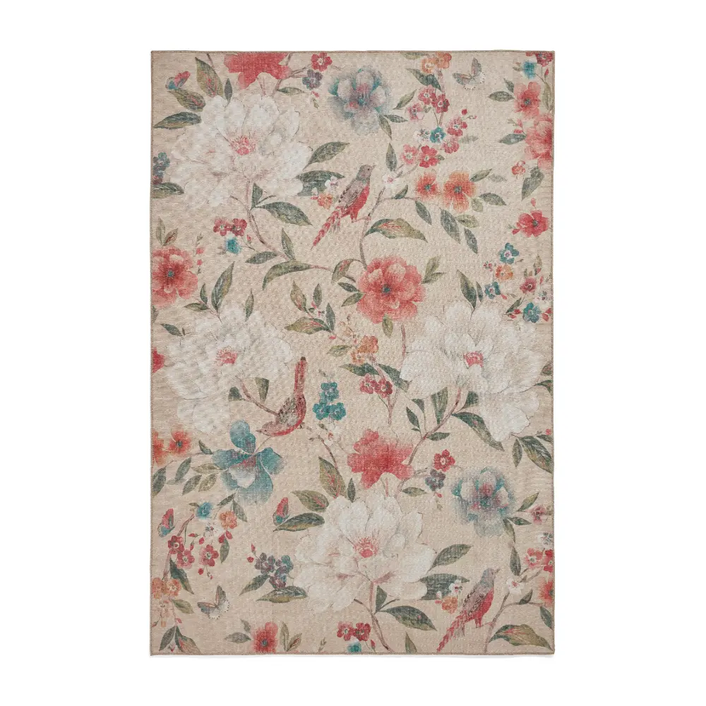 Catherine Lansfield Pipa Floral Natural Rug - Image 7