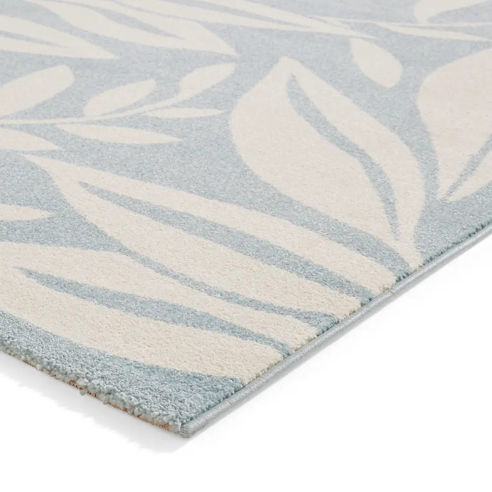 Catherine Lansfield Sorral Leaves Botanical Blue Rug - Image 4