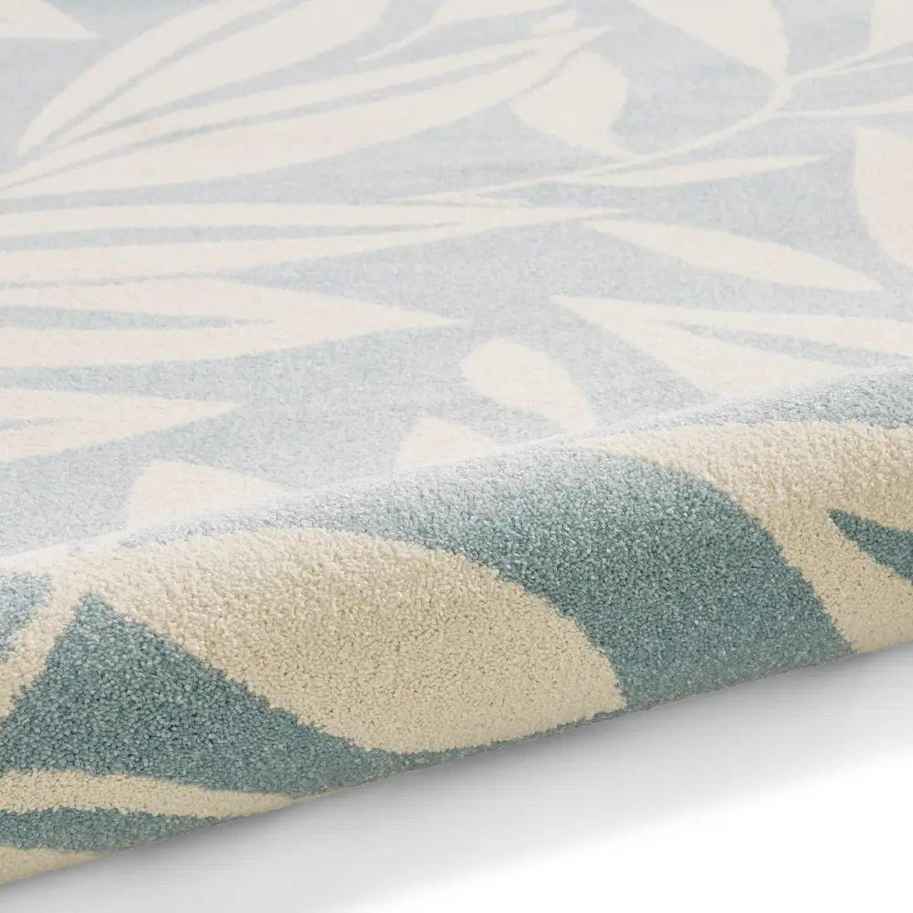 Catherine Lansfield Sorral Leaves Botanical Blue Rug - Image 6