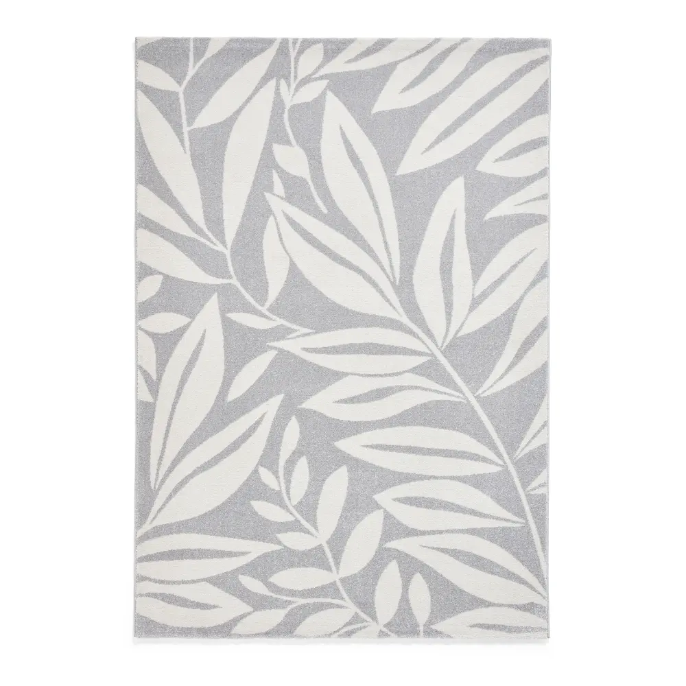 Catherine Lansfield Sorral Leaves Botanical Grey Rug - Image 3