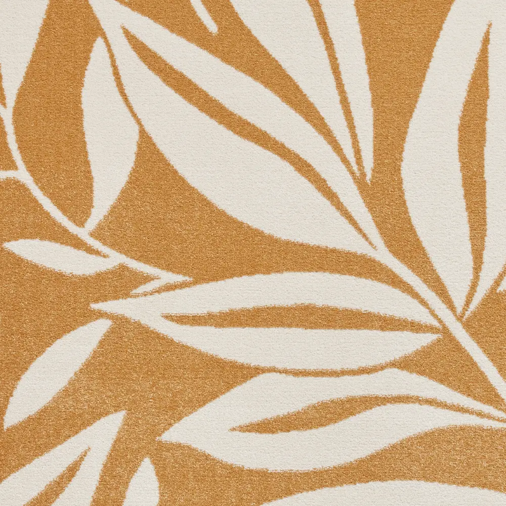 Catherine Lansfield Sorral Leaves Botanical Ochre Rug - Image 4