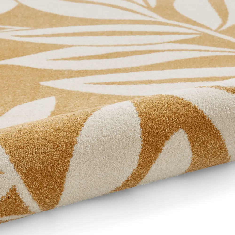 Catherine Lansfield Sorral Leaves Botanical Ochre Rug - Image 7