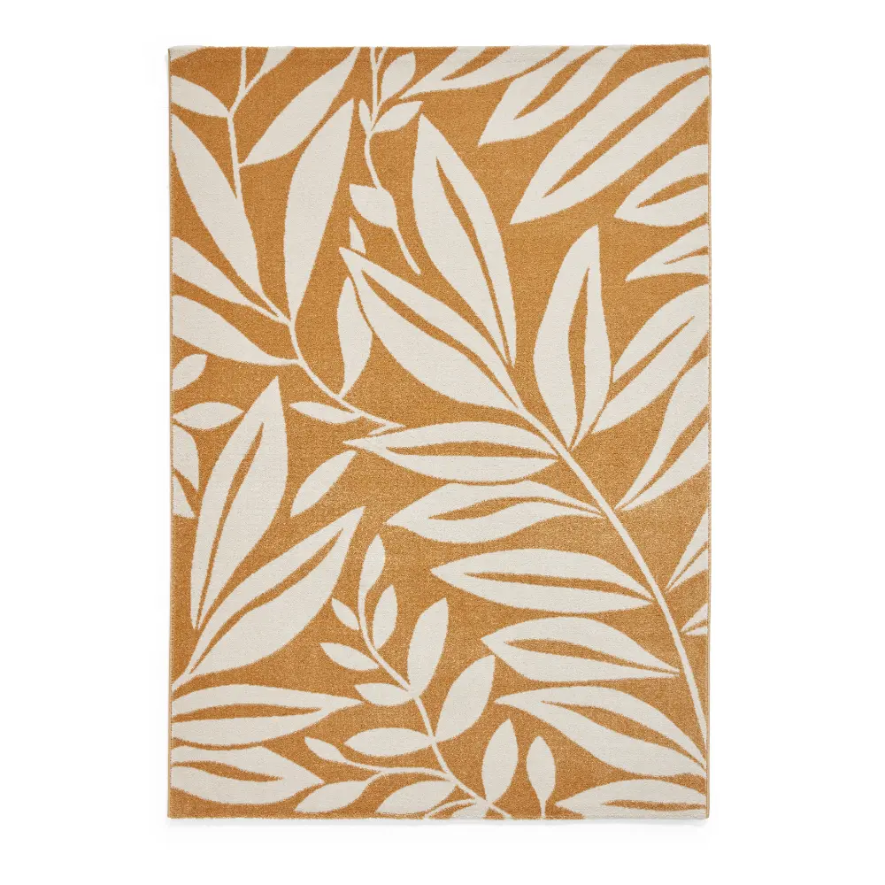 Catherine Lansfield Sorral Leaves Botanical Ochre Rug - Image 8
