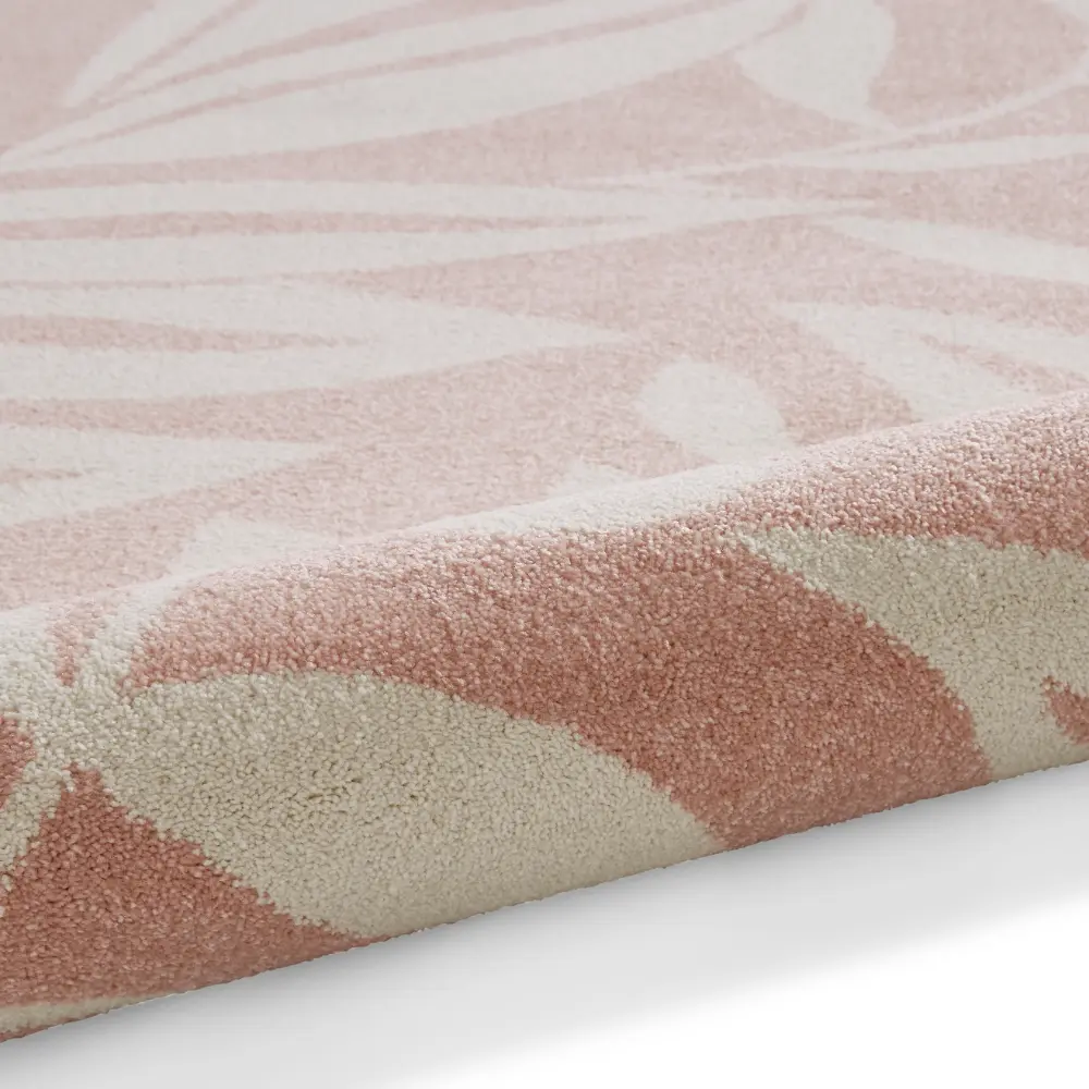 Catherine Lansfield Sorral Leaves Botanical Rose Rug - Image 9