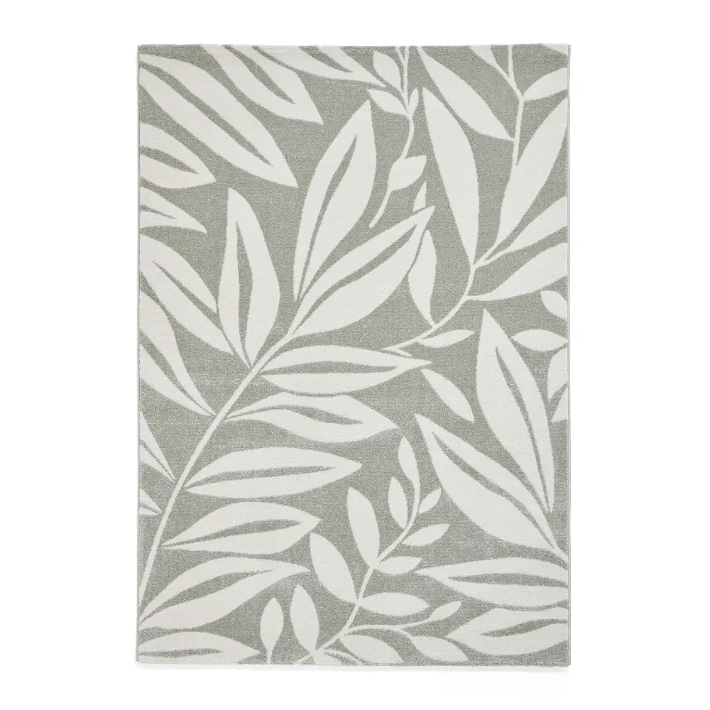 Catherine Lansfield Sorral Leaves Botanical Sage Green Rug - Image 3