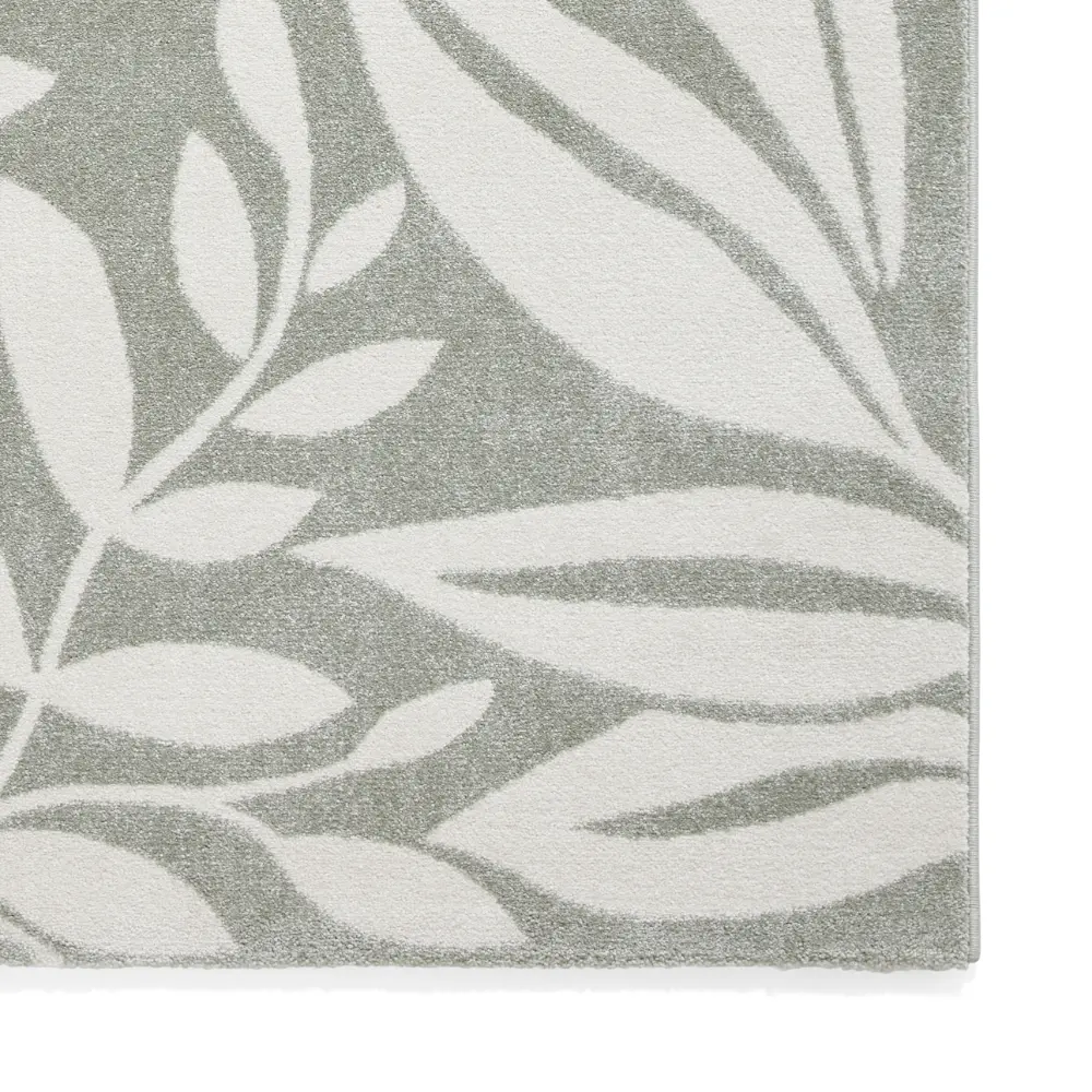 Catherine Lansfield Sorral Leaves Botanical Sage Green Rug - Image 5