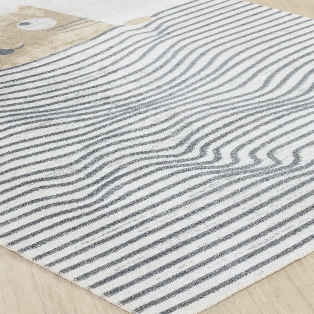 Catnap Kids Machine Washable Brown/Beige Bedroom Rug - Image 11