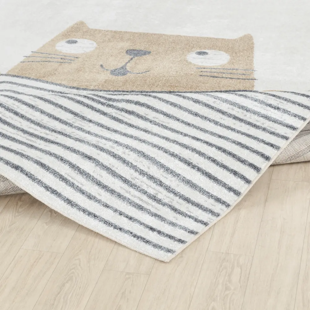 Catnap Kids Machine Washable Brown/Beige Bedroom Rug - Image 8