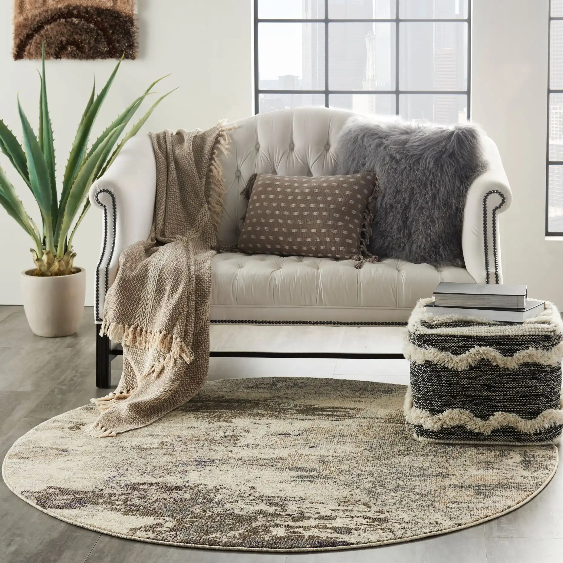Celestial CES02 Ivory Grey Rug - Image 6