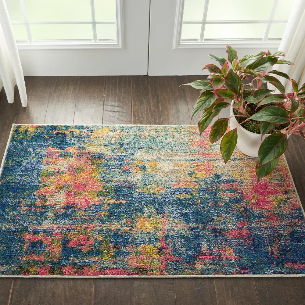 Celestial CES09 Blue Yellow Rug - Image 12