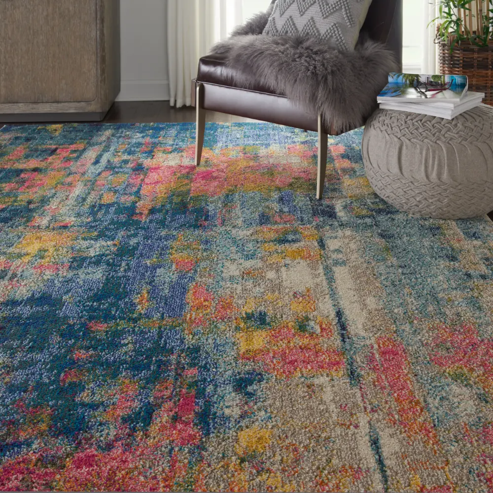 Celestial CES09 Blue Yellow Rug - Image 15