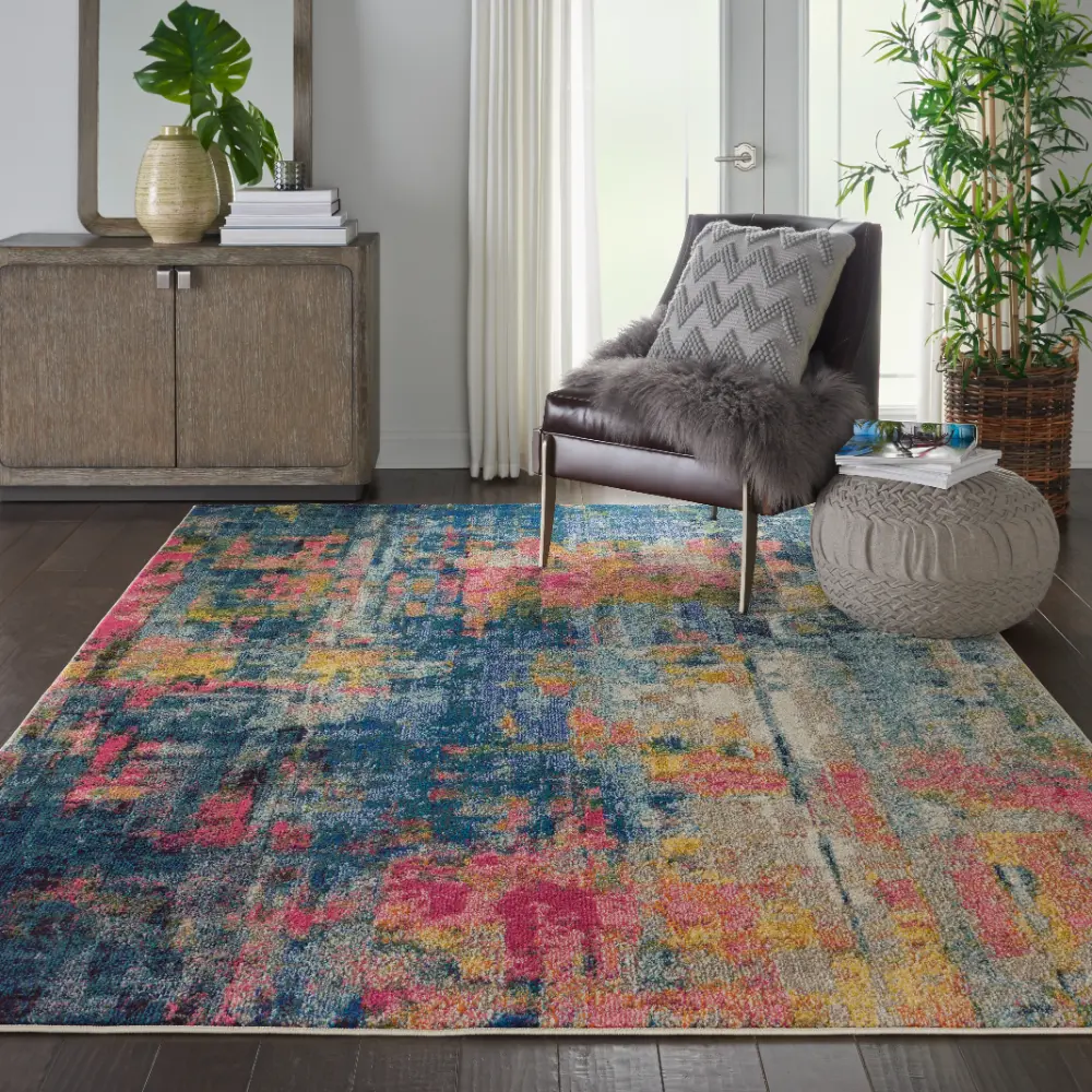 Celestial CES09 Blue Yellow Rug - Image 16