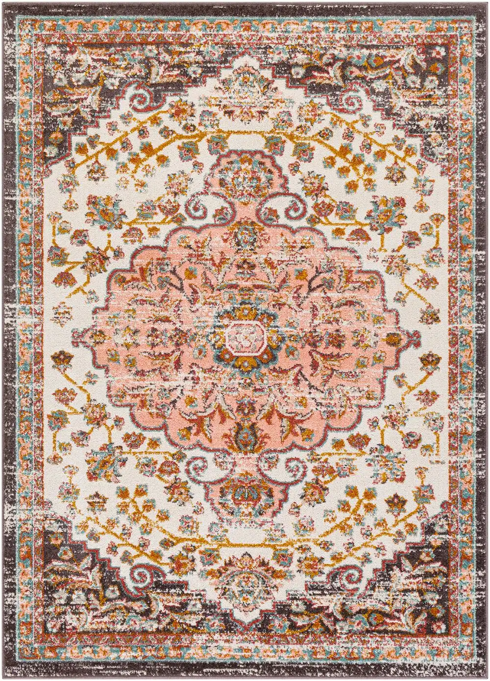Celia Vintage Oriental Boho Brick Rug - Image 2
