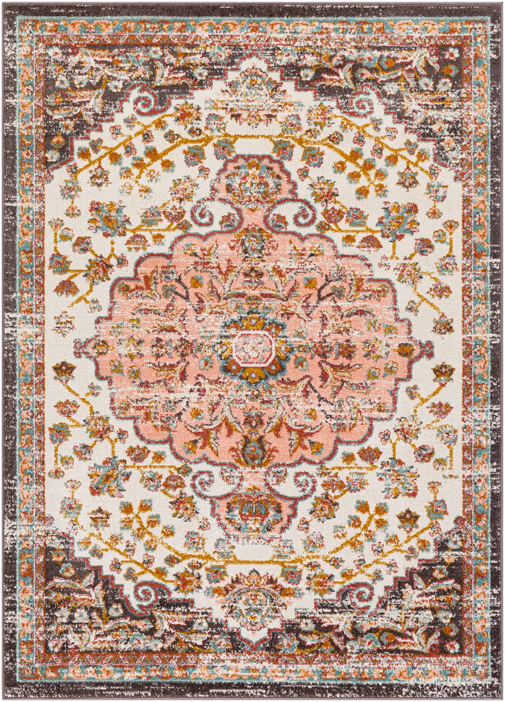 Celia Vintage Oriental Boho Brick Rug - Image 4