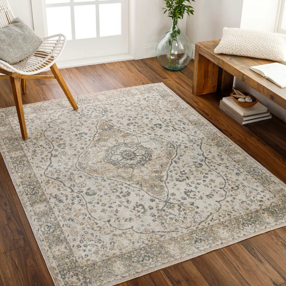 Celine Machine Washable Oriental Boho Camel Rug