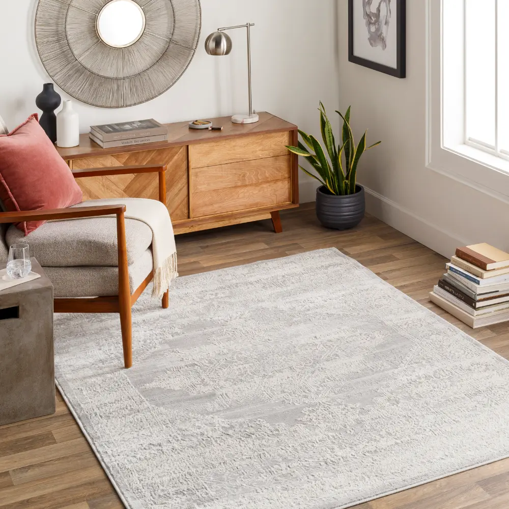 Ceren Vintage Oriental Boho Grey Rug - Image 2