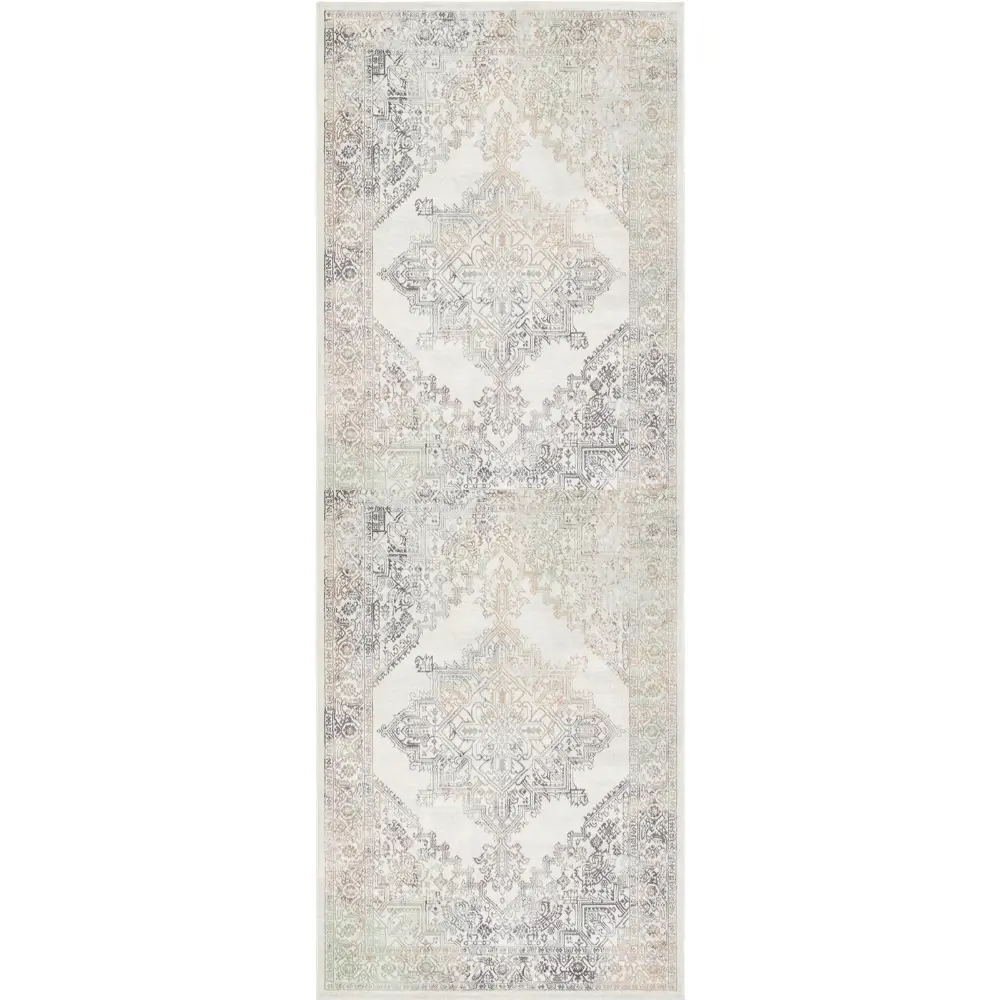 Ceren Vintage Oriental Boho Light Brown/Medium Grey Rug - Image 2