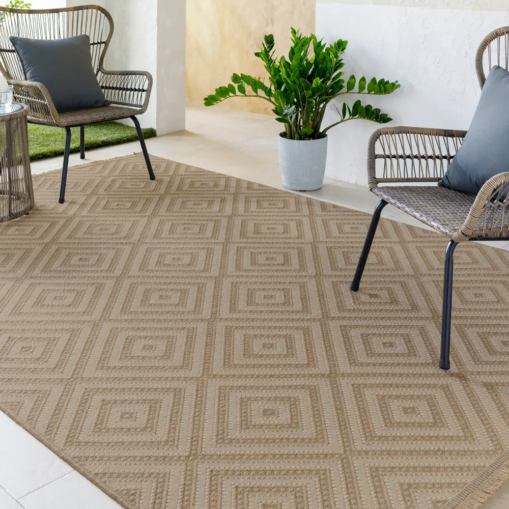 Chardy Cottage Tan/Light Beige Machine Washable Jute Rug - Image 2