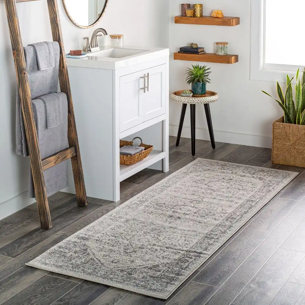 Farah Vintage Oriental Boho Grey/White Rug - Image 10