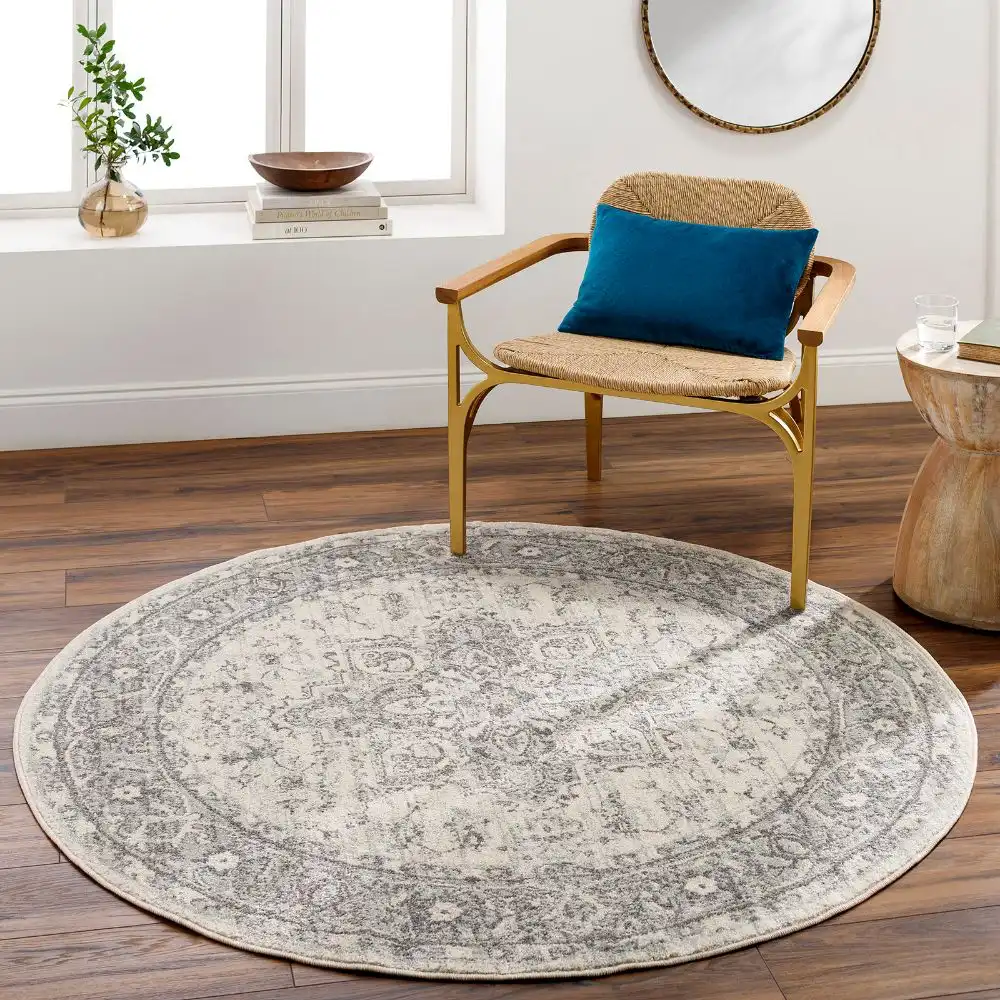 Farah Vintage Oriental Boho Grey/White Rug - Image 2