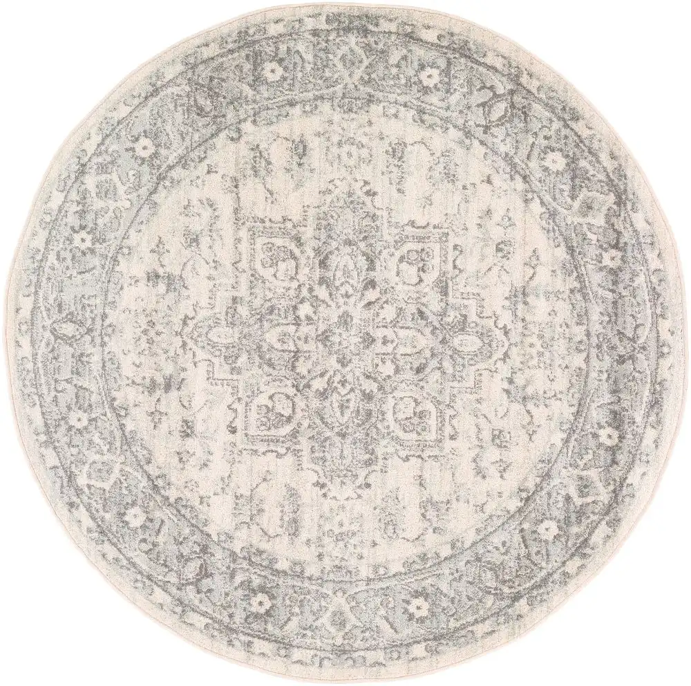 Farah Vintage Oriental Boho Grey/White Rug - Image 7