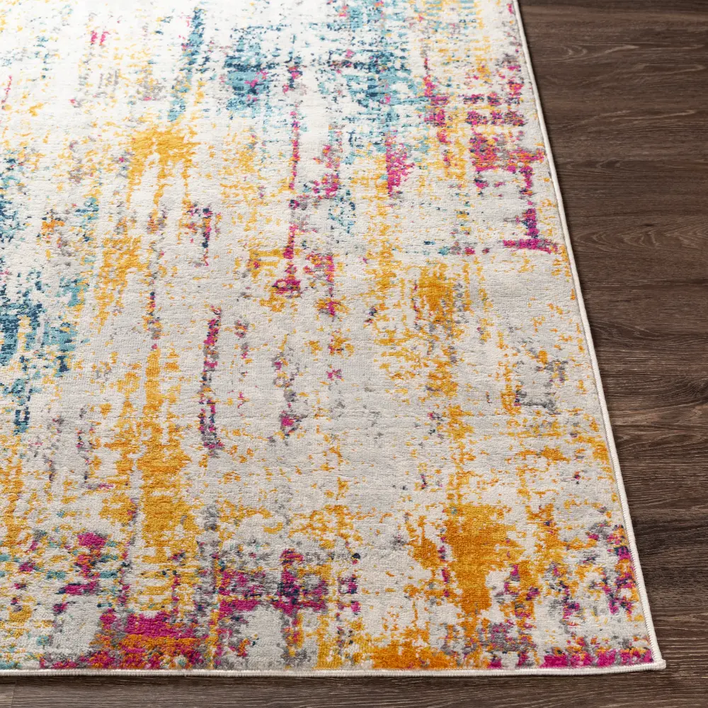 Chinu Abstract Modern Marble Blue Rug - Image 7