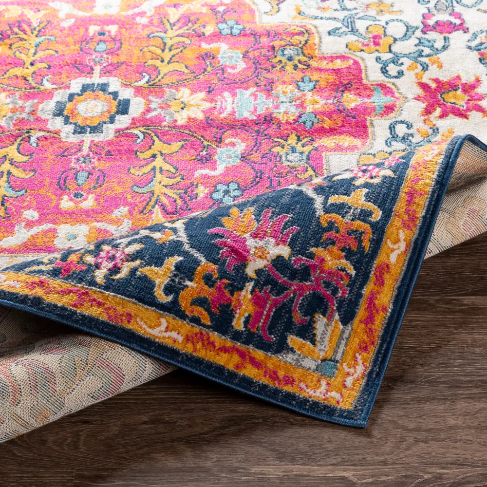 Chinu Vintage Oriental Boho Bright Pink Rug - Image 5
