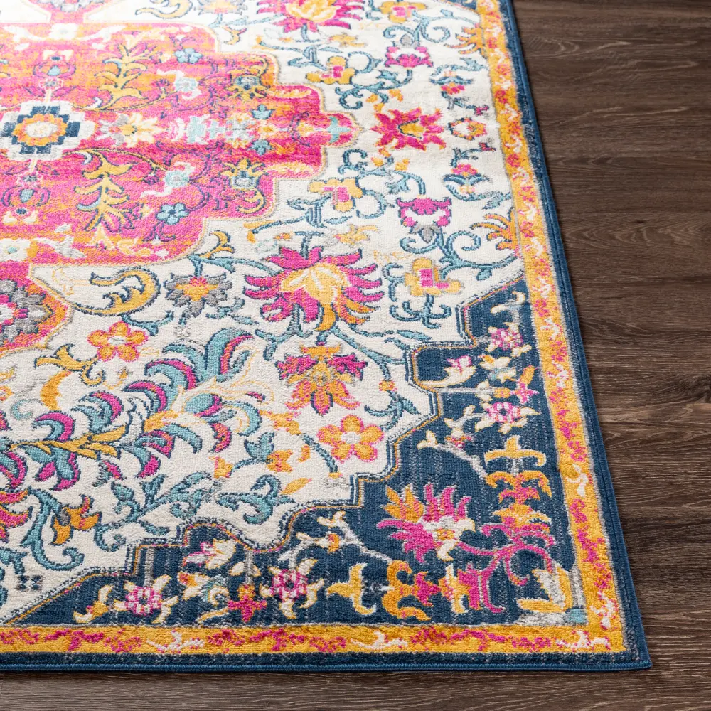 Chinu Vintage Oriental Boho Bright Pink Rug - Image 6