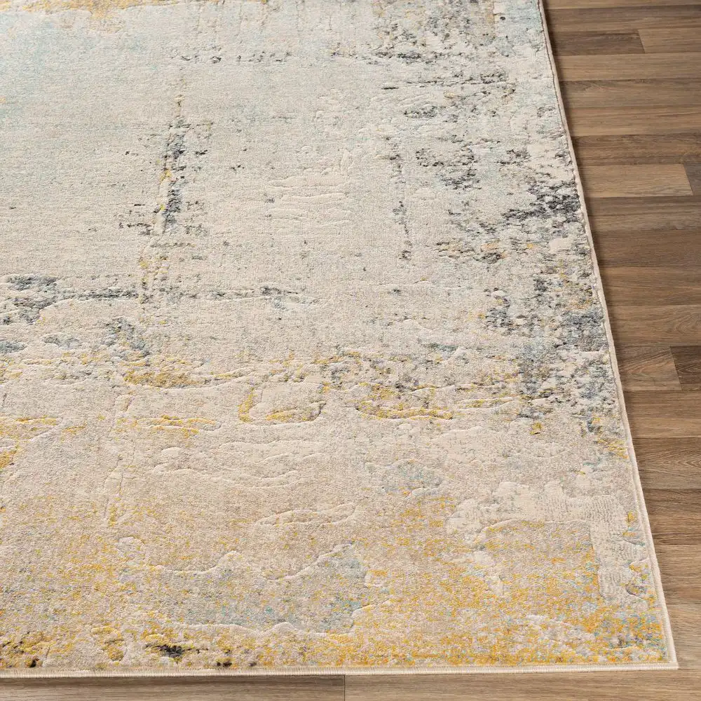 Bellatrix Abstract Modern Marble Mustard Rug - Image 4