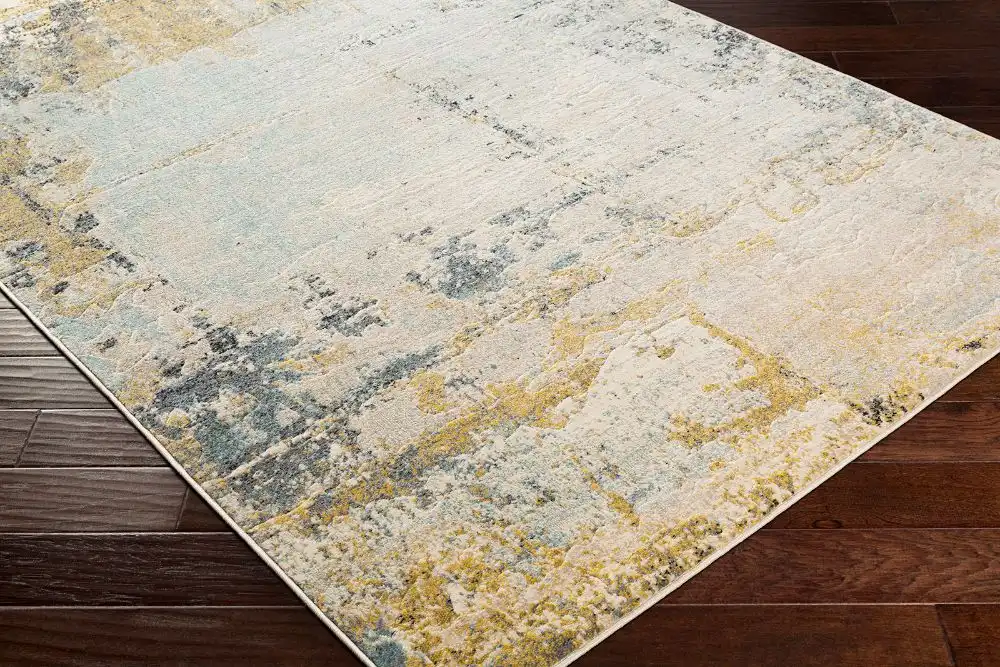 Bellatrix Abstract Modern Marble Mustard Rug - Image 6