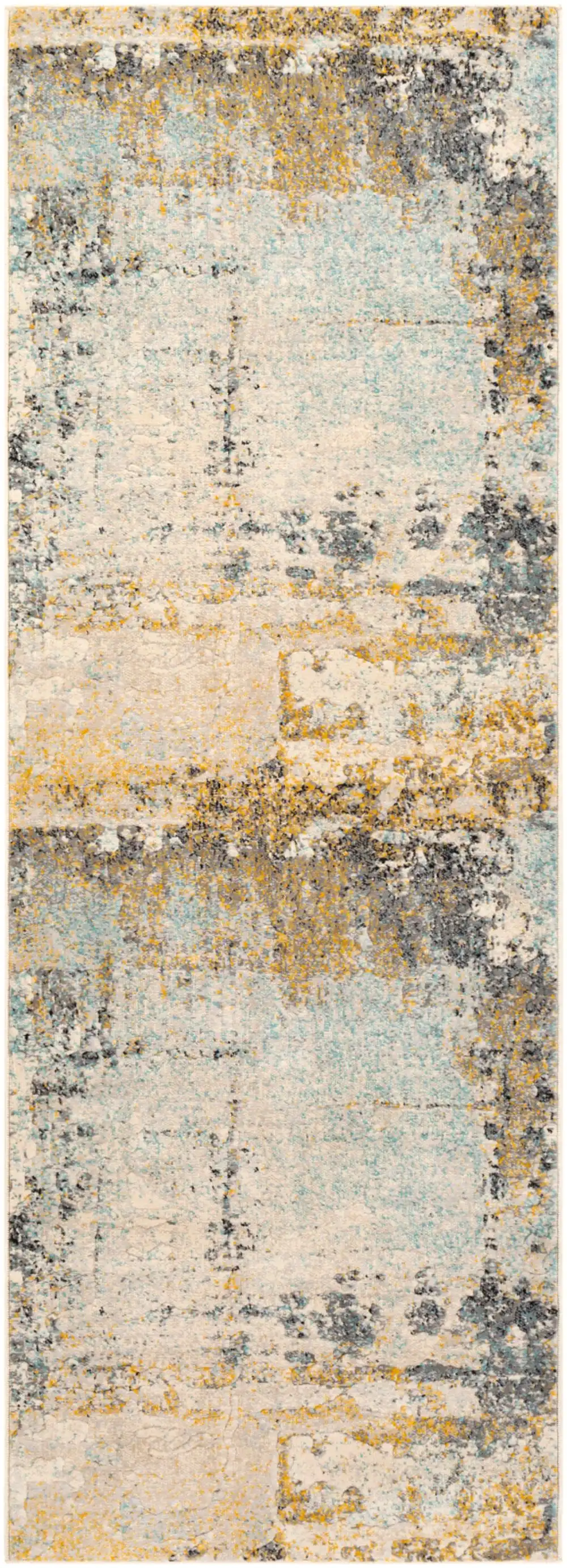 Bellatrix Abstract Modern Marble Mustard Rug - Image 7