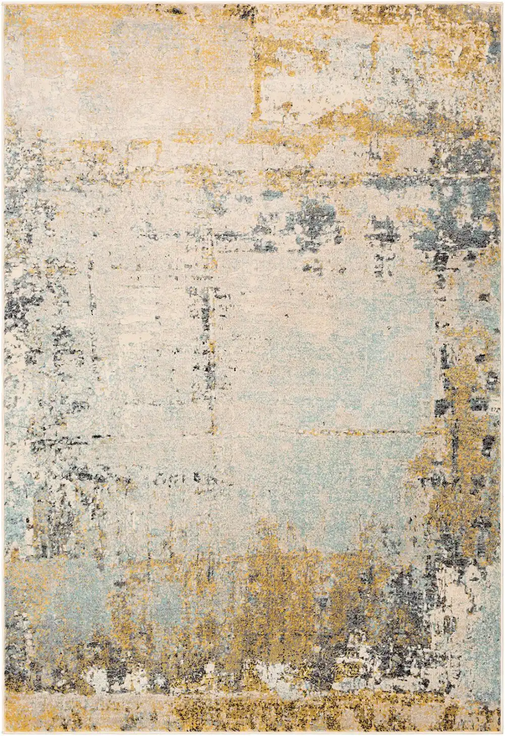 Bellatrix Abstract Modern Marble Mustard Rug - Image 8